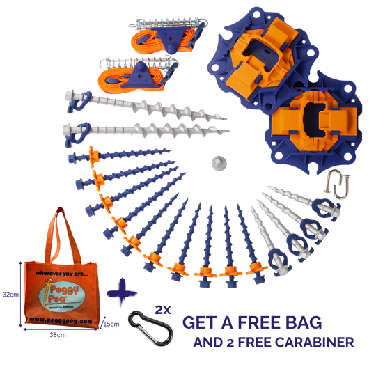 Lightweight Roll-Out Awning Bundle (PB27LW) • with Fix&Go Anchorplate XL