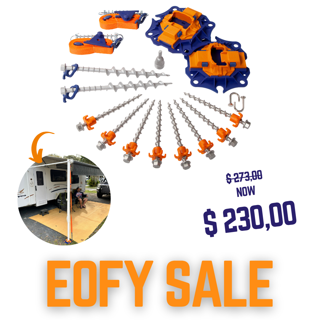 Heavy Duty Roll-Out Awning Bundle (PB27HD) • with Fix&Go Anchor plate XL