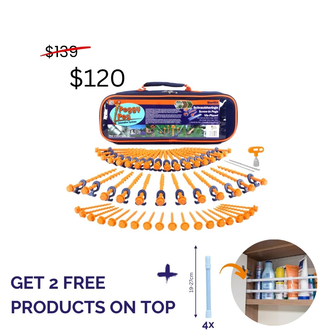 Peggy Peg StarterKit • Set incl. bag (PP03) • Complete Peg Pack 50 pegs ++