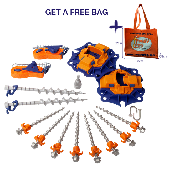 Heavy Duty Roll-Out Awning Bundle (PB27HD) • with Fix&Go Anchor plate XL