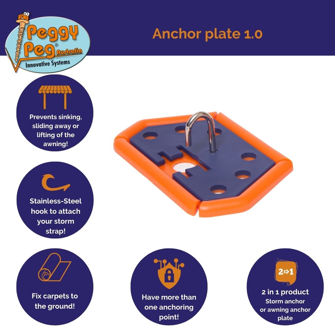 Anchor Plate 1.0 • Pack of 2 (PP11) • Awning / Aircraft Anchor Plate