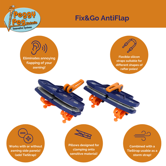 Fix&Go AntiFlap • Pack of 2 (PP19) • Eliminate the annoying flapping sound!