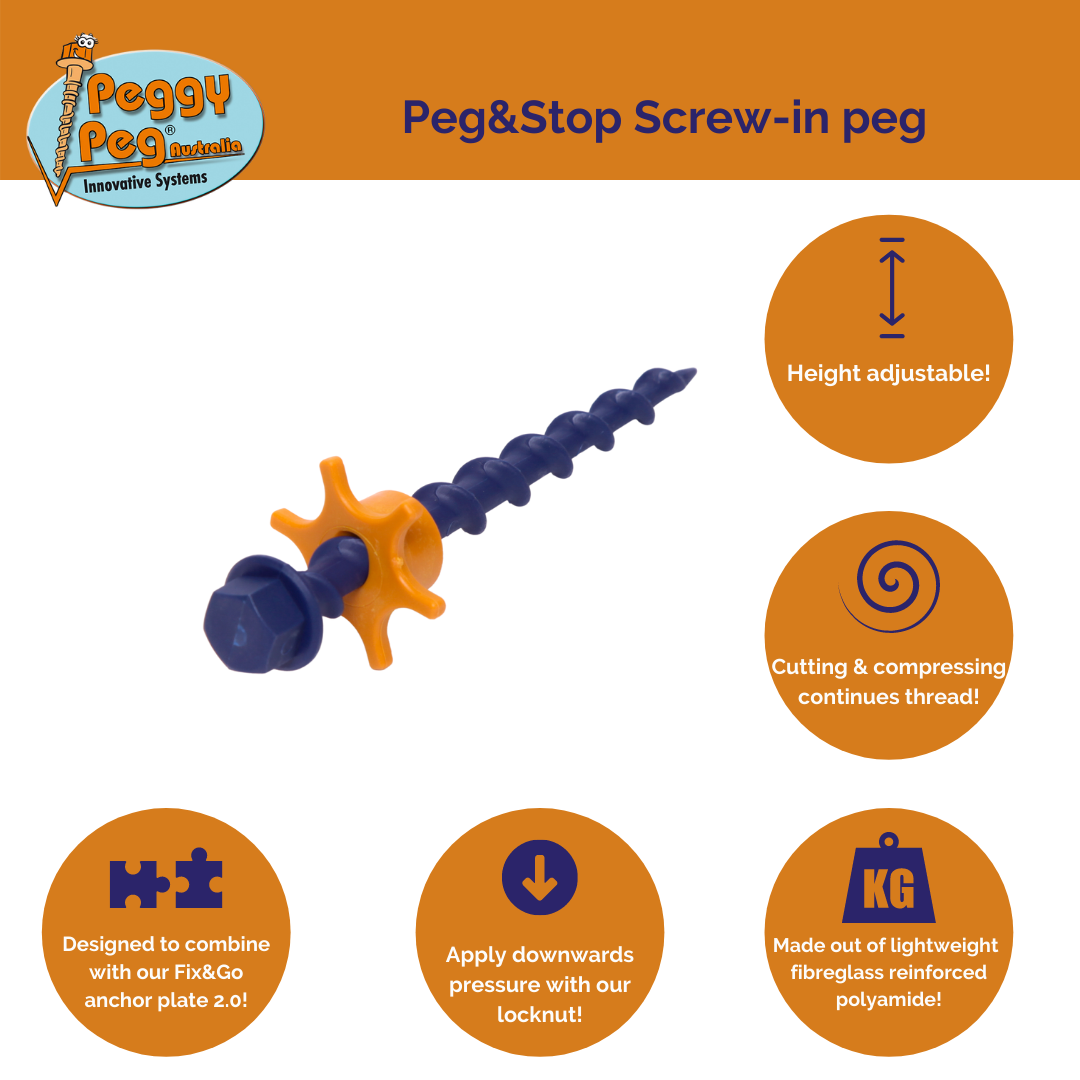 Screw-in pegs Peg&Stop (PS) • Pack of 6 (PP01) • for all anchor plates