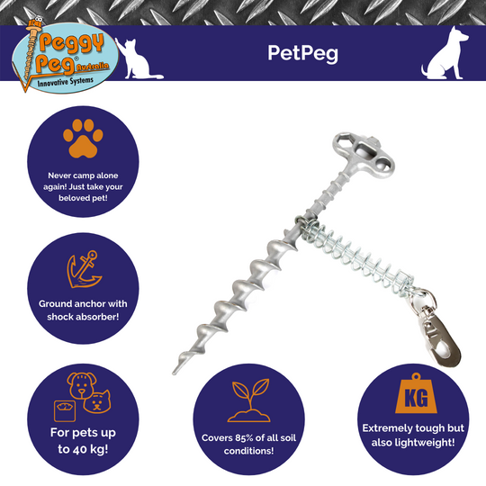 PetPeg (HP62) • 2 parts • Ground anchor with shock absorber for your beloved Pet!