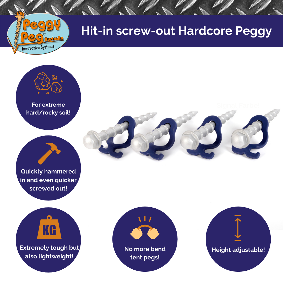 Hardcore Peggy • Pack of 4 (HP61) • for Stony / Rocky Ground